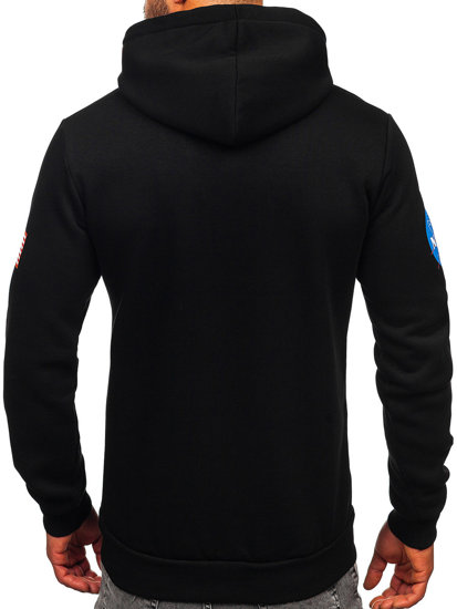 Crna muška klokanica hoodie s printom Bolf 146956