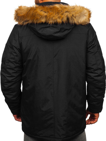 Crna muška zimska Alaskan parka jakna Bolf WX032