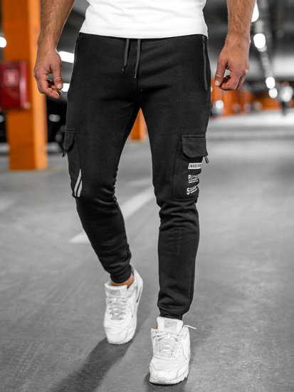 Crne izolirane kargo hlače muške joggers trenirke Bolf HW2207