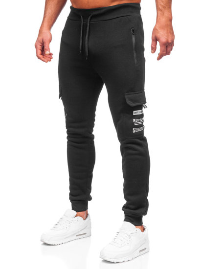 Crne izolirane kargo hlače muške joggers trenirke Bolf HW2207