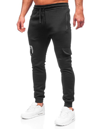 Crne muške kargo hlače joggers trenirke Bolf HW2176