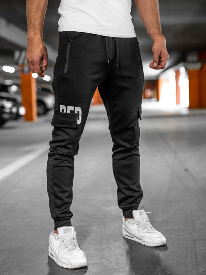 Crne muške kargo hlače joggers trenirke Bolf HW2176