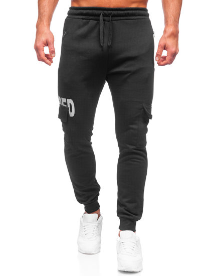 Crne muške kargo hlače joggers trenirke Bolf HW2176