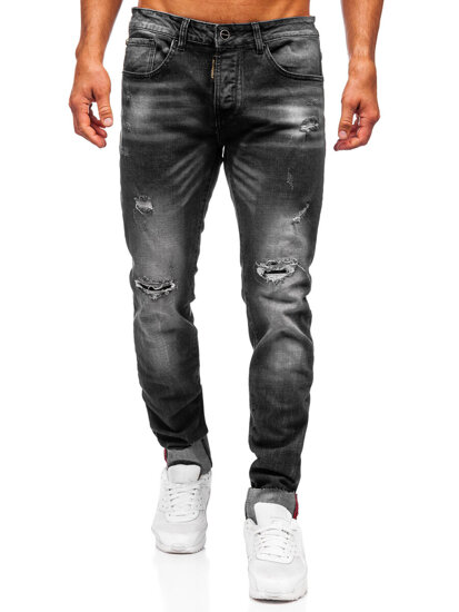 Crne muške slim fit jeans hlače Bolf MP0126N