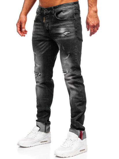 Crne muške slim fit jeans hlače Bolf MP0126N