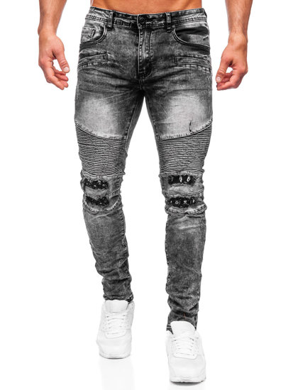 Crne muške traper hlače slim fit Bolf E7820