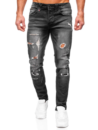 Crne muške traper hlače slim fit Bolf MP0086N