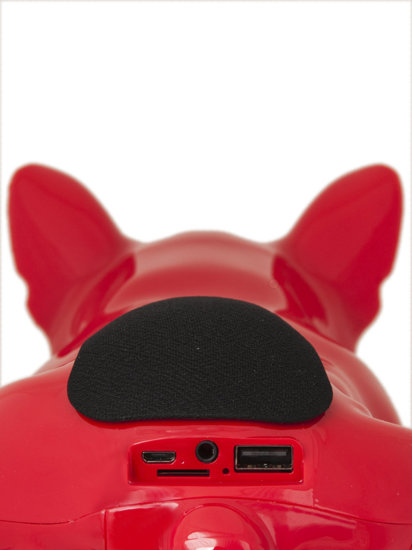 Crveni veliki bežični zvučnik French Bulldog bluetooth S4