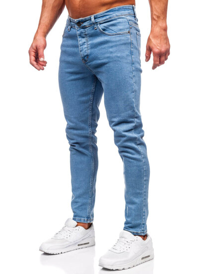 Czarne spodnie jeansowe męskie regular fit Denley 6094