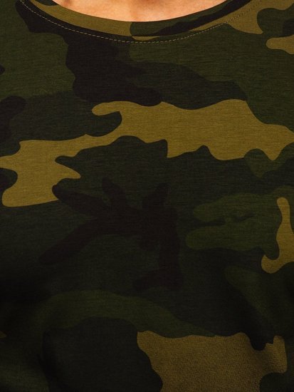 Kaki muška majica s printom camo Bolf S808