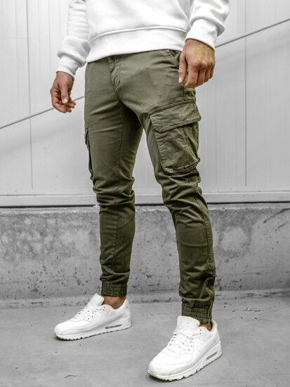 Khaki cargo muške jogger hlače od materijala Bolf 77322A