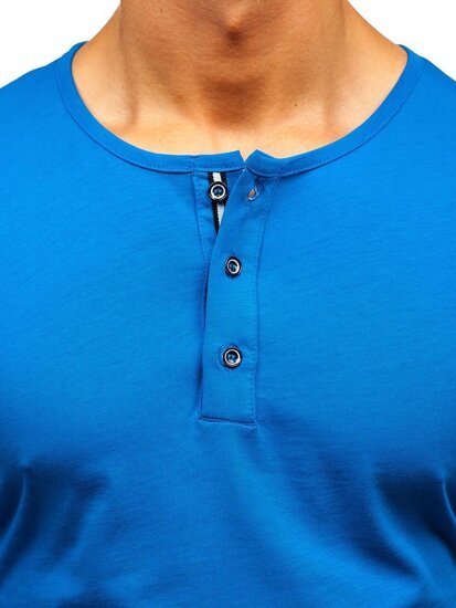 Longsleeve majica muška kopčan gumbima plava Bolf 1114