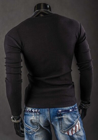 Muški longsleeve bez tiska crni Bolf 145362