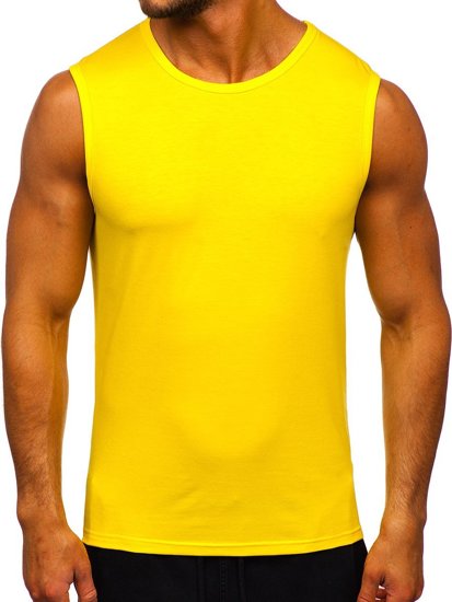 Neon-žuta majica tank top bez printa Bolf 99001