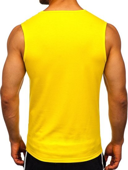 Neon-žuta majica tank top bez printa Bolf 99001