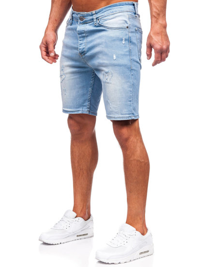 Plave kratke jeans hlače za muškarce Denley 0468