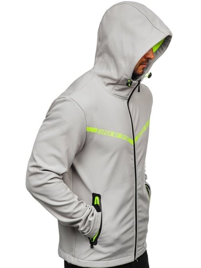 Siva jakna muška prijelazna softshell Bolf KS2181