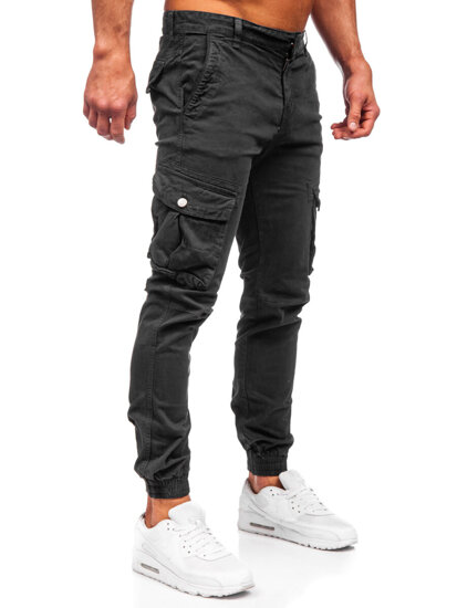 Sive muške cargo joggers hlače Bolf JM5502