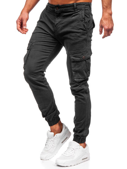 Sive muške cargo joggers hlače Bolf JM5502