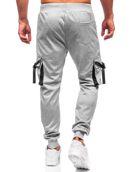 Sive muške hlače jogger cargo Denley 8K1116