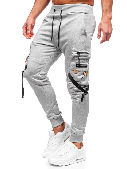 Sive muške hlače jogger cargo Denley HS7162