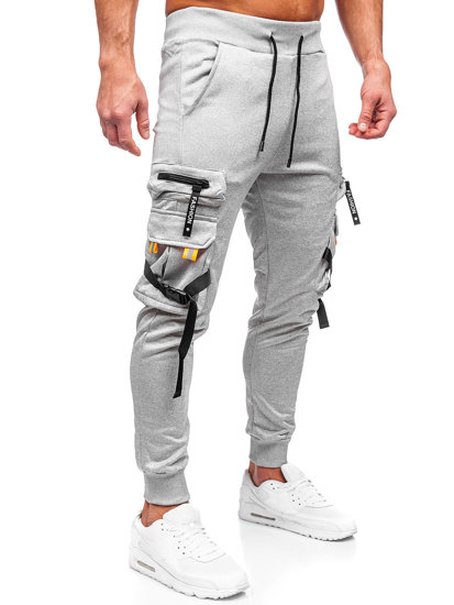 Sive muške hlače jogger cargo Denley HS7162