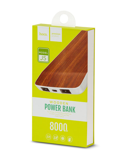 Smeđi powerbank 8000mAh J5