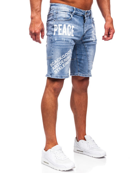 Svijetloplave kratke jeans hlače za muškarce Denley MP0259BC