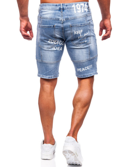 Svijetloplave kratke jeans hlače za muškarce Denley MP0259BC