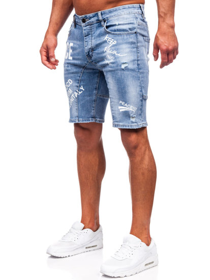 Svijetloplave kratke jeans hlače za muškarce Denley MP0259BC