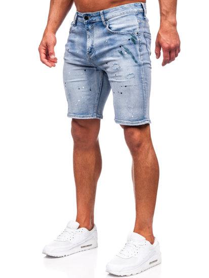 Svijetloplave kratke jeans hlače za muškarce Denley MP0262BC