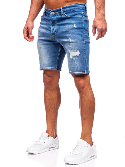 Tamnoplave kratke jeans hlače za muškarce Denley 0458