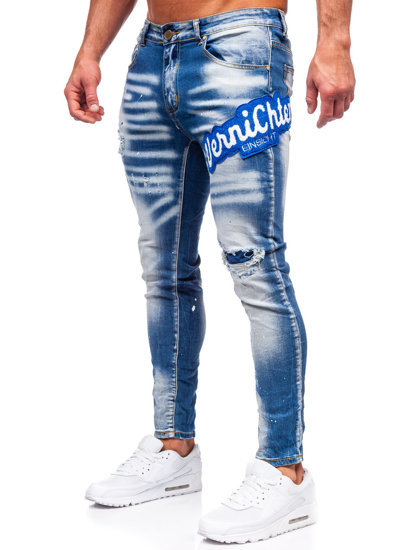 Tamnoplave muške traper hlače slim fit Bolf BC1068