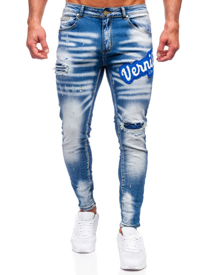 Tamnoplave muške traper hlače slim fit Bolf BC1068