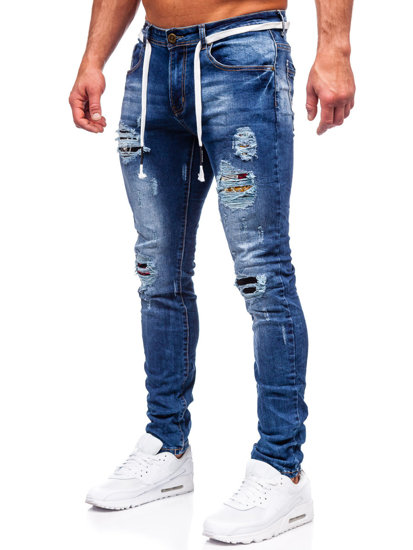 Tamnoplave muške traper hlače slim fit Bolf E7789