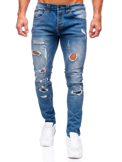 Tamnoplave muške traper hlače slim fit Bolf MP0086BS