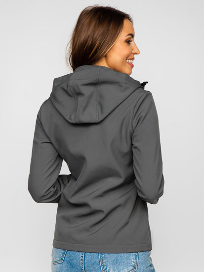 Tamnosiva ženska prijelazna jakna softshell Bolf HH018