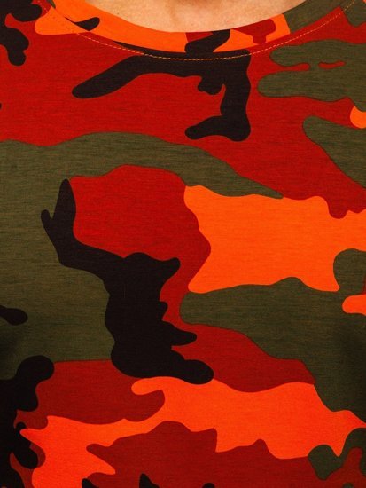 Zeleno-narančasta muška majica camo Bolf S807