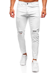 Bijele muške slim fit jeans hlače Bolf 5872