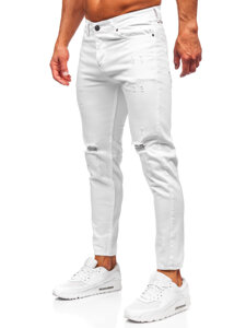 Bijele muške slim fit jeans hlače Bolf 5872