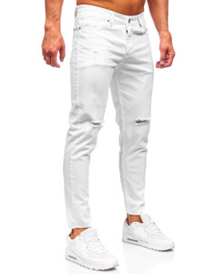 Bijele muške slim fit jeans hlače Bolf 5873