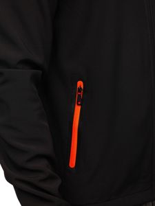 Crna jakna muška prijelazna softshell Bolf KS2181