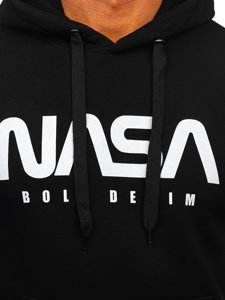 Crna muška klokanica hoodie s printom Bolf 146956