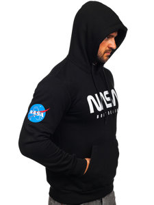 Crna muška klokanica hoodie s printom Bolf 146956