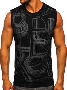 Crno-grafitna majica tank top s printom Bolf 14818