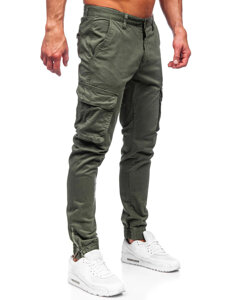 Khaki cargo muške jogger hlače od materijala Bolf 77322