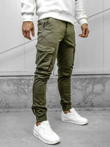 Khaki cargo muške jogger hlače od materijala Bolf 77322A