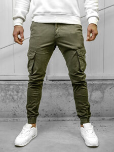 Khaki cargo muške jogger hlače od materijala Bolf 77322A