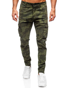 Khaki muške cargo hlače jogger s uzorkom moro Bolf 2232