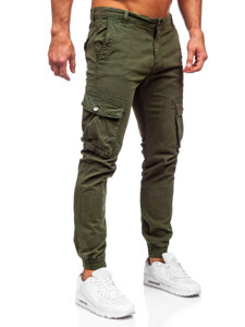 Khaki muške cargo jogger hlače od materijala Bolf JM5502